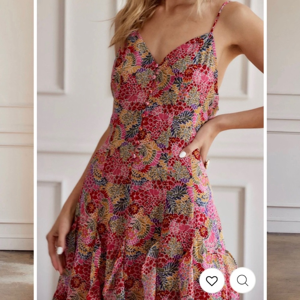 12th Tribe Lila Pink floral maxi dress